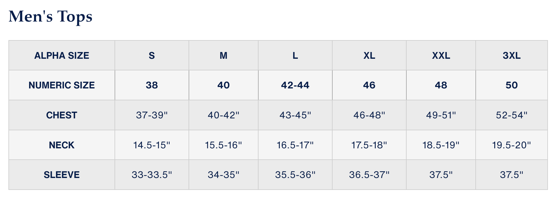 Size Chart