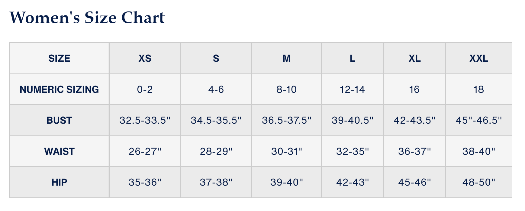Size Chart