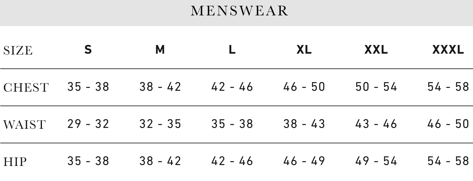 Size Chart
