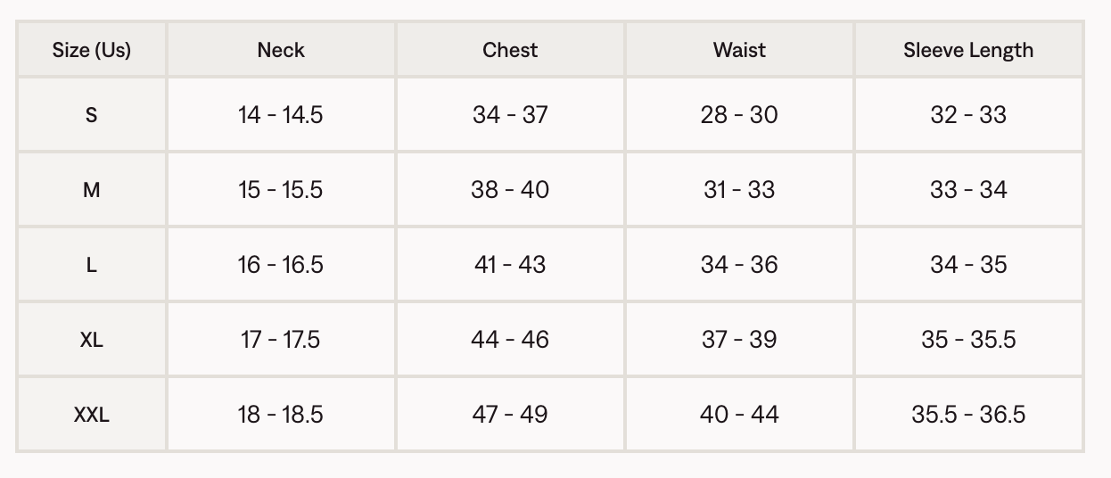 Size Chart